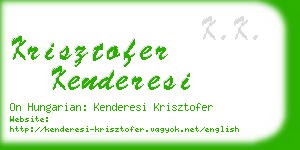 krisztofer kenderesi business card